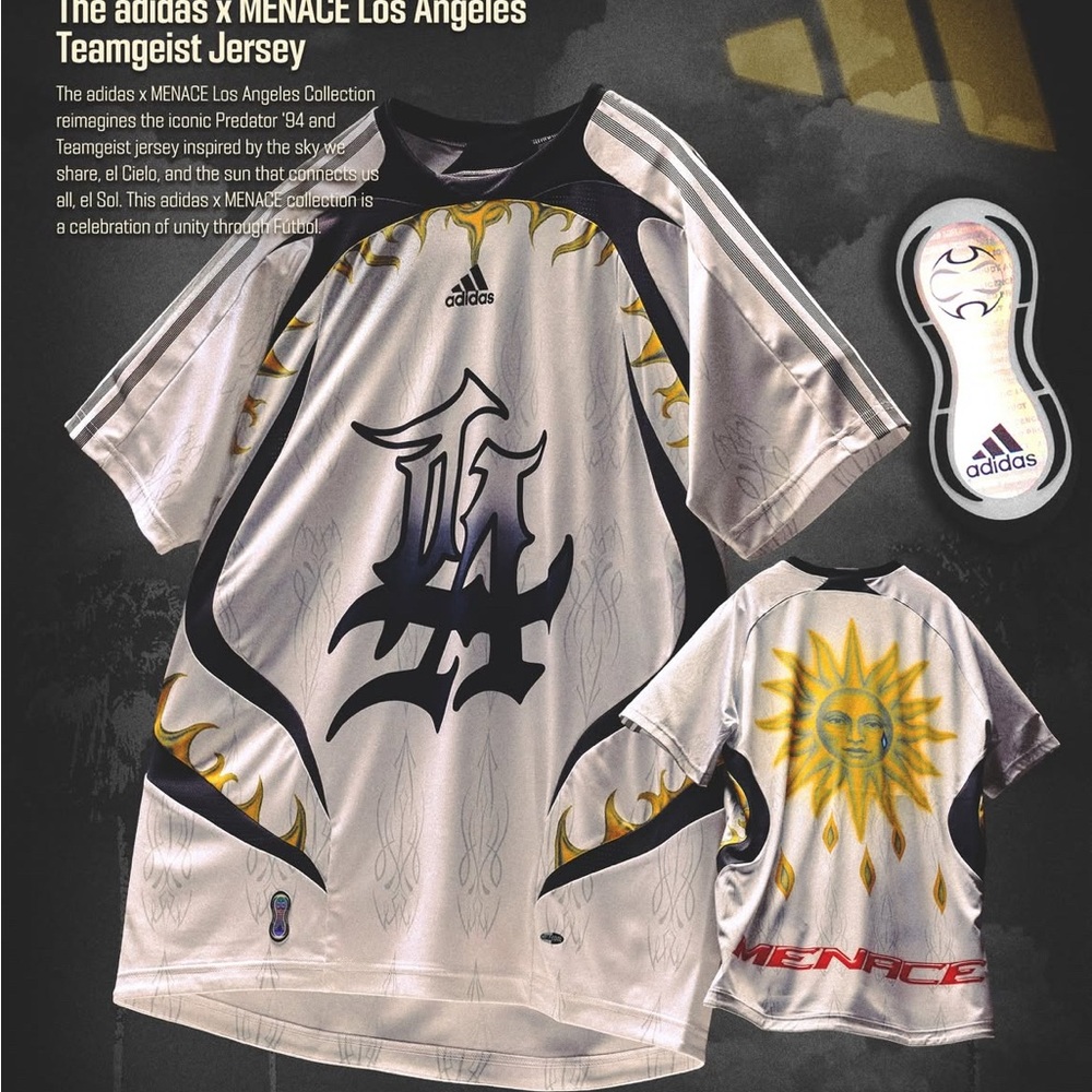 MENACE x adidas teamgeist ‘Los Ángeles’ Collection Jersey Large NEW World Cup